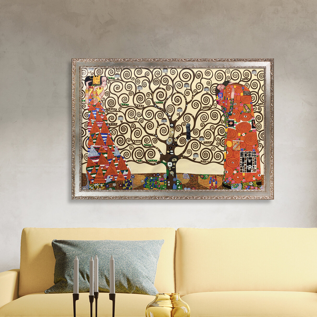 Rolled Tree Of Life by Gustav KlimtCanvas 3 Panels Wall art HD painting