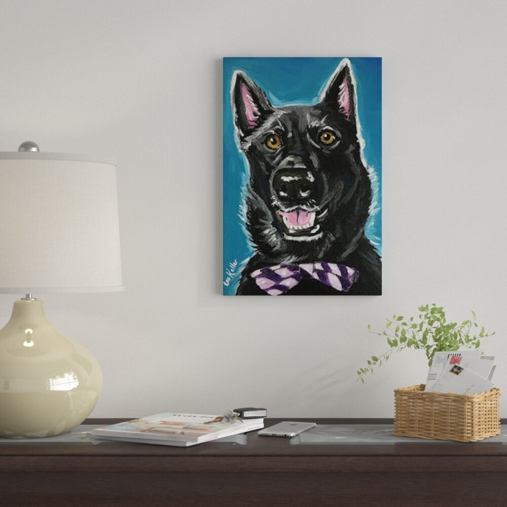 East Urban Home Black German Shepherd With Bow Tie By Hippie