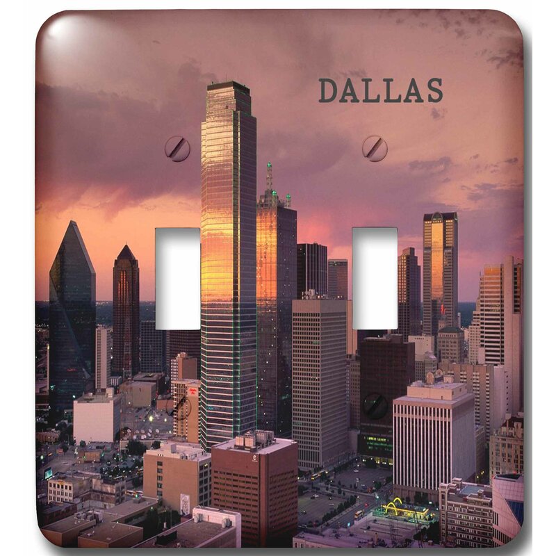 3drose Dallas Texas At Night 2 Gang Toggle Light Switch Wall Plate Wayfair
