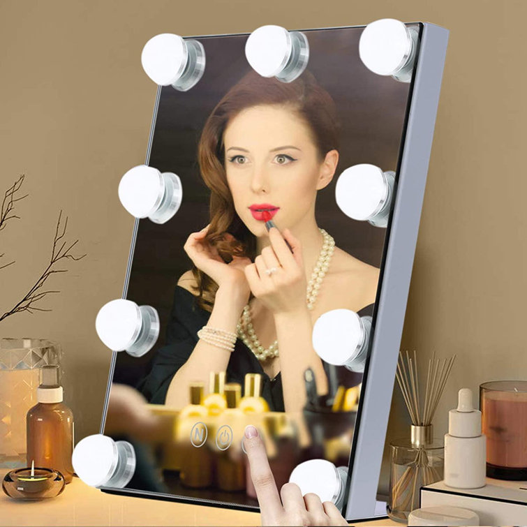 Latitude Run® Hollywood Mirror With Light Lighted Vanity Makeup Mirror