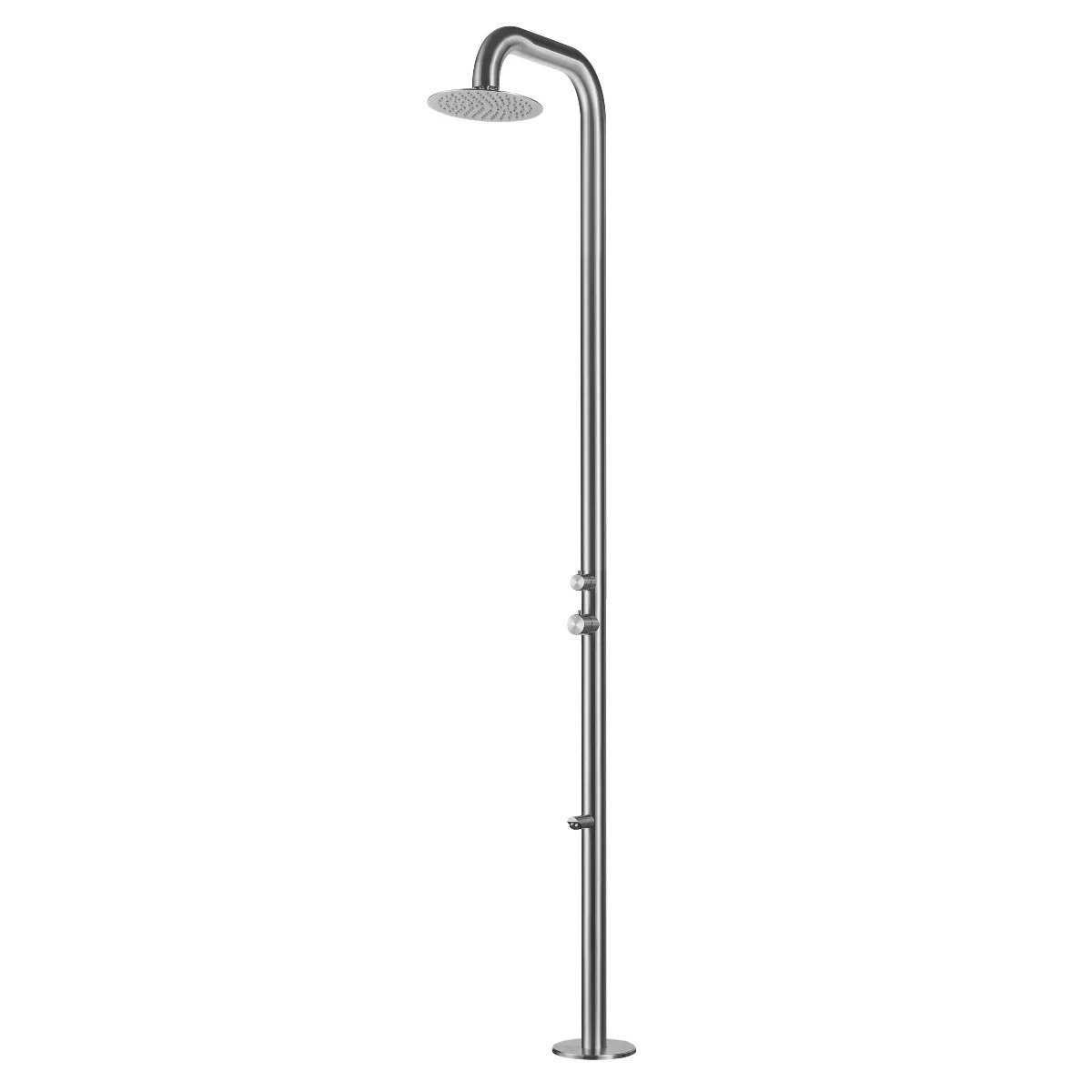Pulsar Freestanding Outdoor Shower With Foot Wash And Rain Shower Head