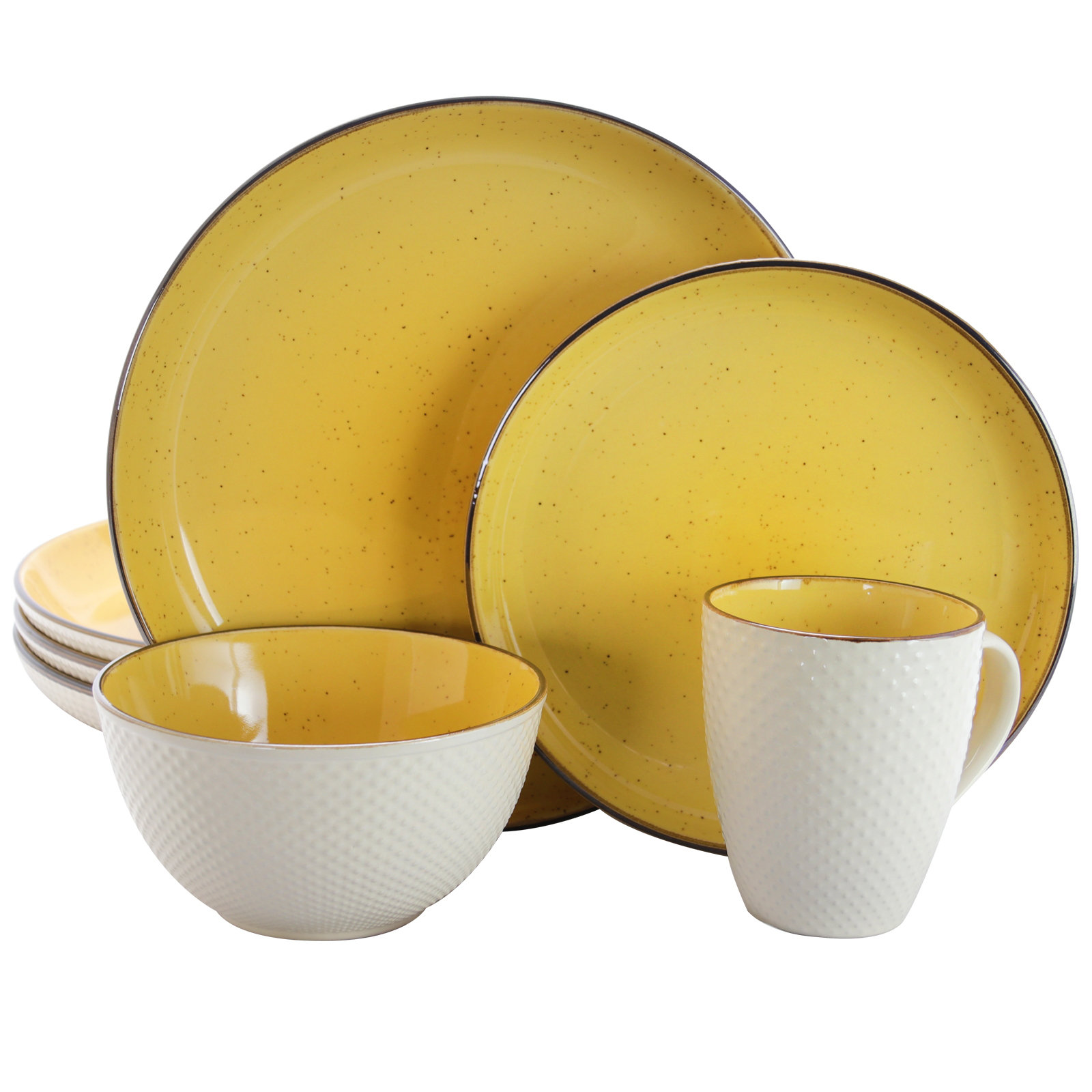 Union Rustic Jaya Stoneware Dinnerware - Set of 16 & Reviews | Wayfair