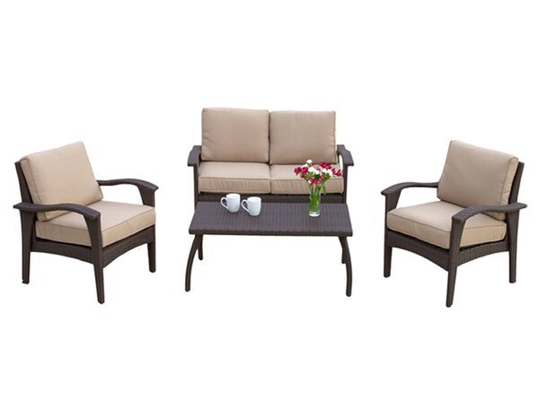 Allaire 4 Piece Sofa Seating Group with Cushions