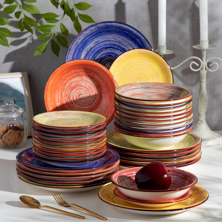 Rosecliff Heights Hinojos Handmade Stoneware Dinnerware - Set of 36