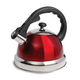 Stainless Steel Hot Water Kettle for Stovetops with Silicone Handle Tea Infuser Blue Secura Whistling Tea Kettle Silicone Trivets Mat 2.3 Qt Tea Pot