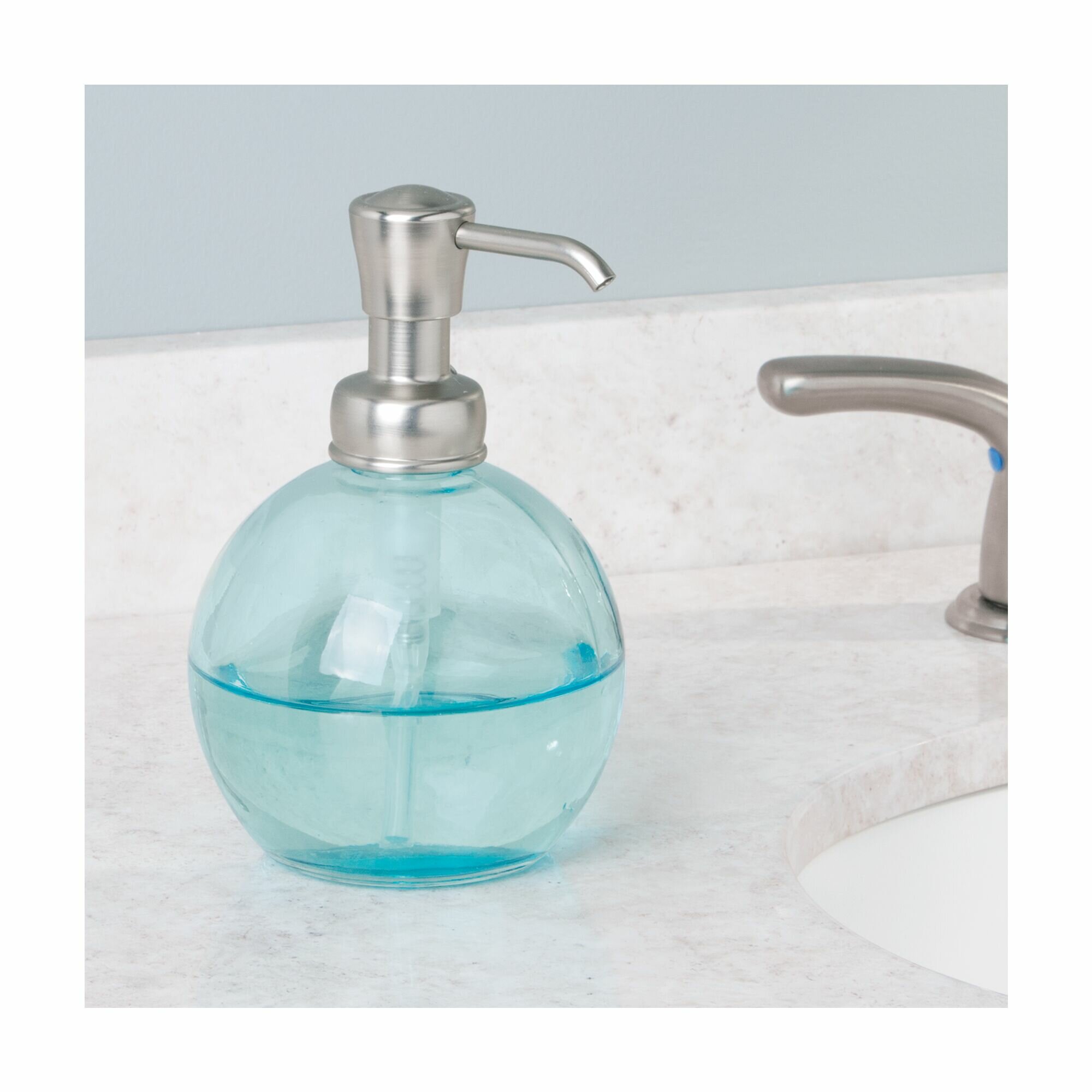 turquoise soap dispenser