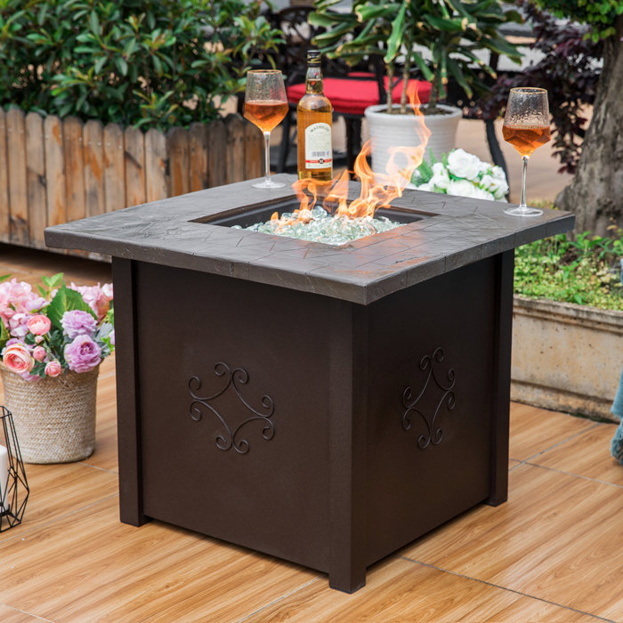 Arlmont & Co. Tacoma Stainless Steel Propane Gas Fire Pit ...