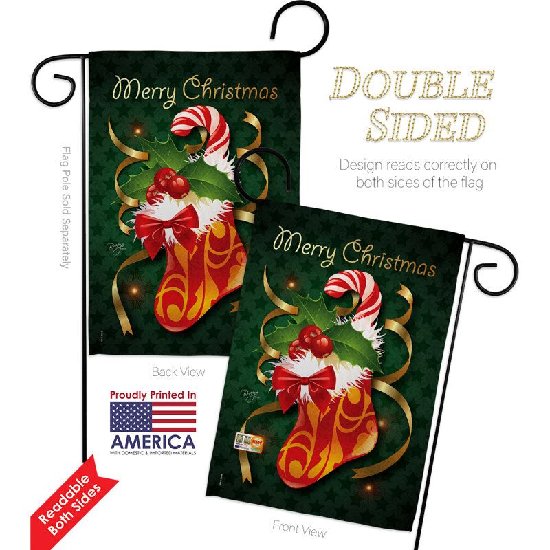 Breeze Decor Xmas Stocking Winter Christmas Impressions 2 Sided Polyester 18 5 X 13 In Flag Set Wayfair