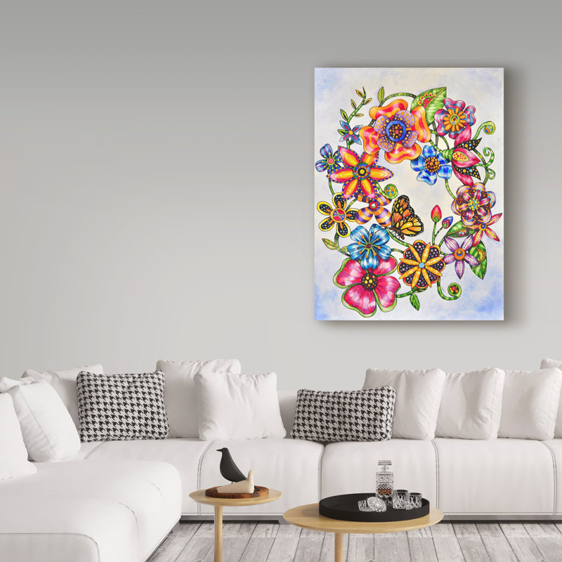 Winston Porter Wall Flowers Spiral Acrylic Painting Print On