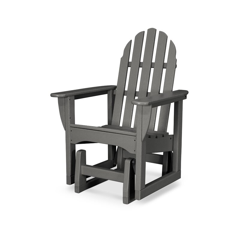 Polywood Classic Adirondack Plastic Glider Adirondack Chair