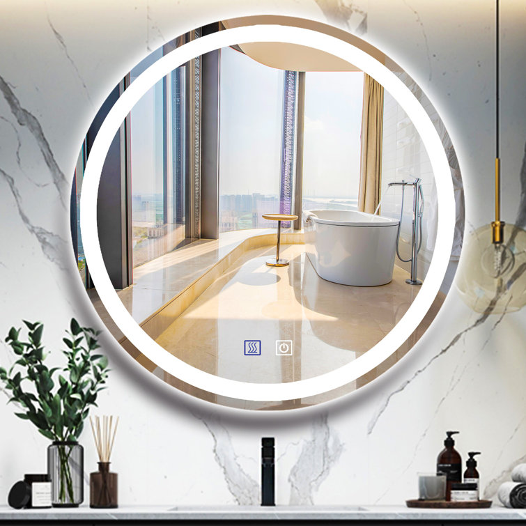 Round Illuminated Bathroom Mirror – Rispa