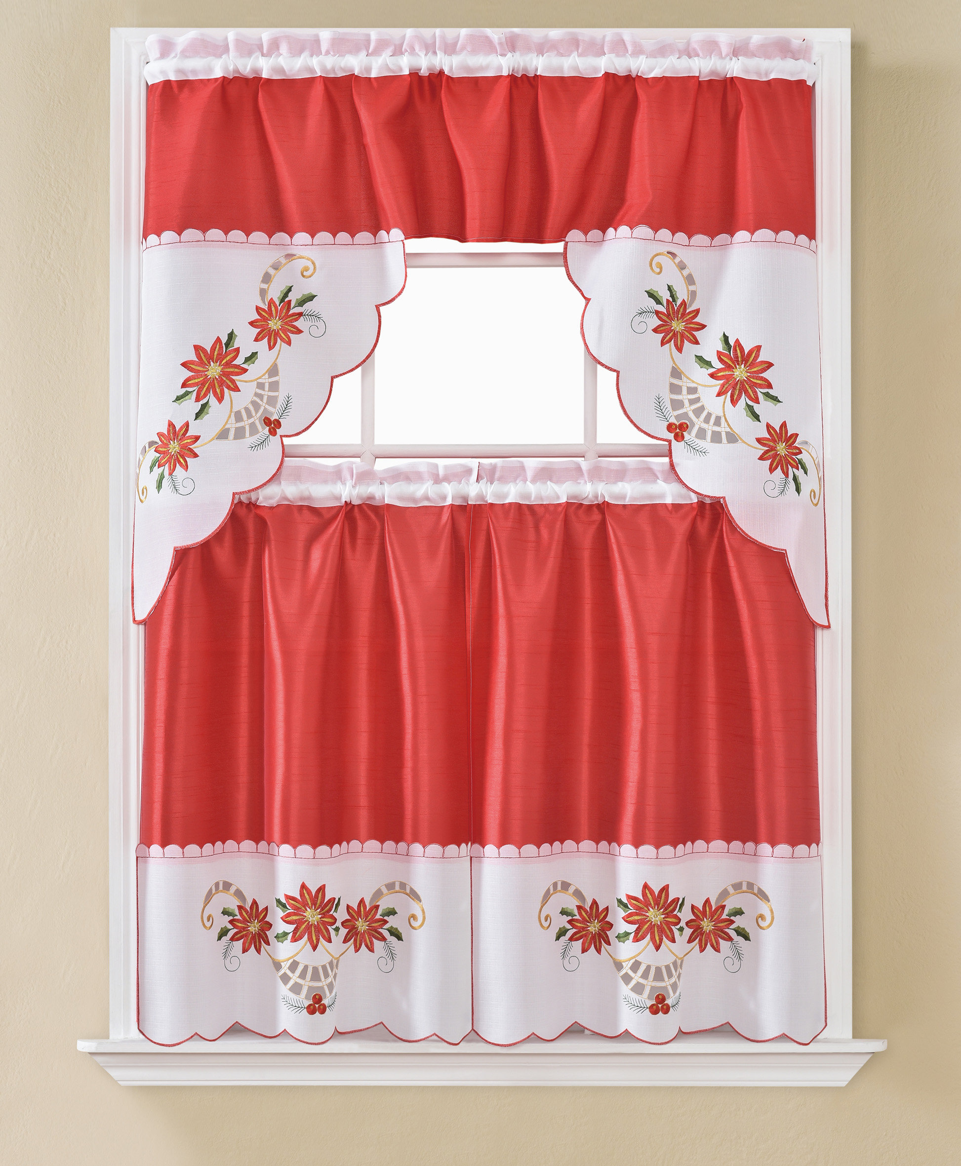 The Holiday Aisle Dunkelberger Christmas Poinsettia 3 Piece