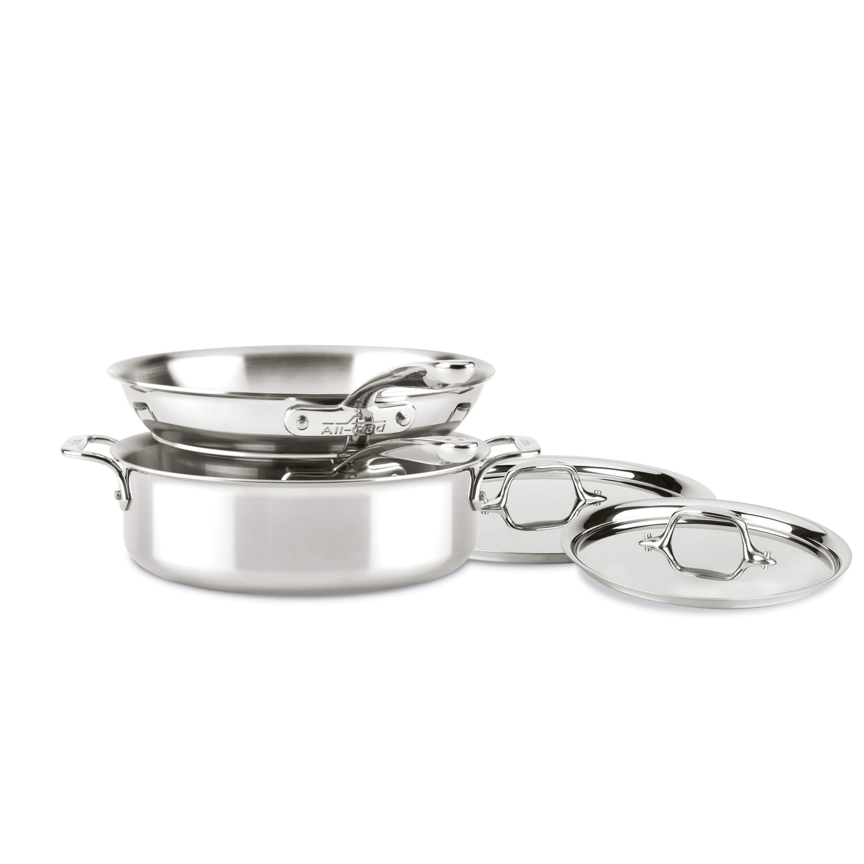 All Clad D3 Compact Stainless 5 Piece Steel Cookware All Clad D3 Compact Stainless 5 Piece