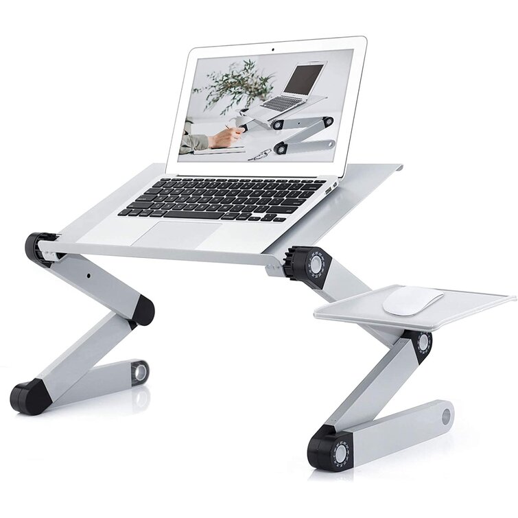 Red Portable Laptop-Table Desk Folding Fully Adjustable-Ergonomic Table with USB Fan Ultrabook Tablet Black Bed Tray Book Stand Up to 15 