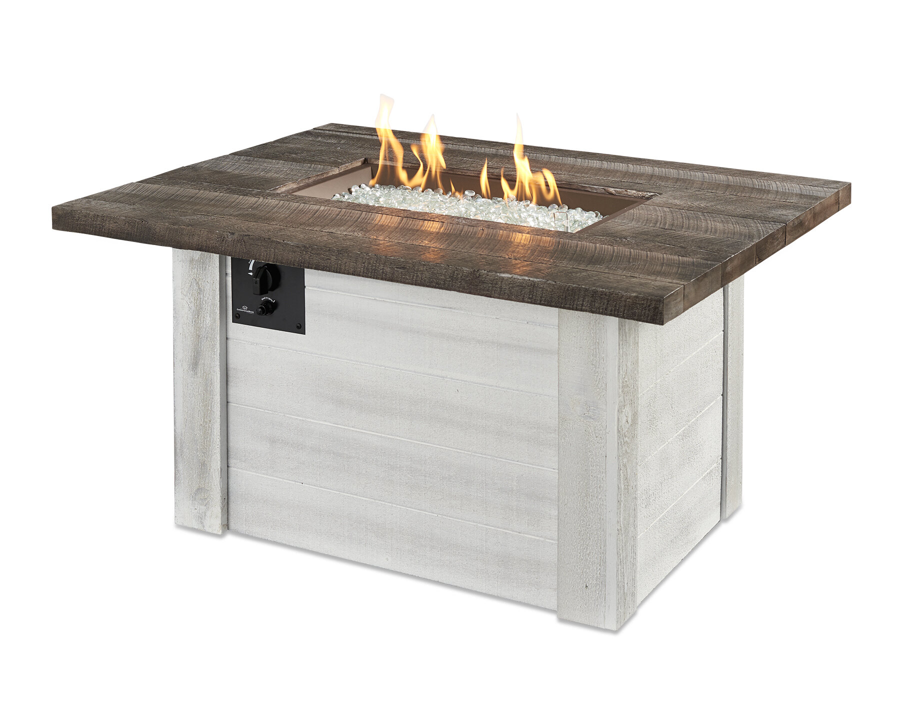 farmhouse concrete propane fire pit table