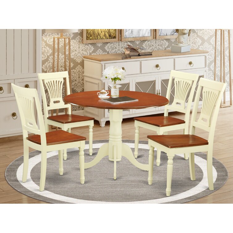 Charlton Home® Slavin Drop Leaf Solid Wood Dining Set | Wayfair