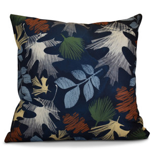 Brookfield Watercolor Leaves Floral Print Throw Pillow