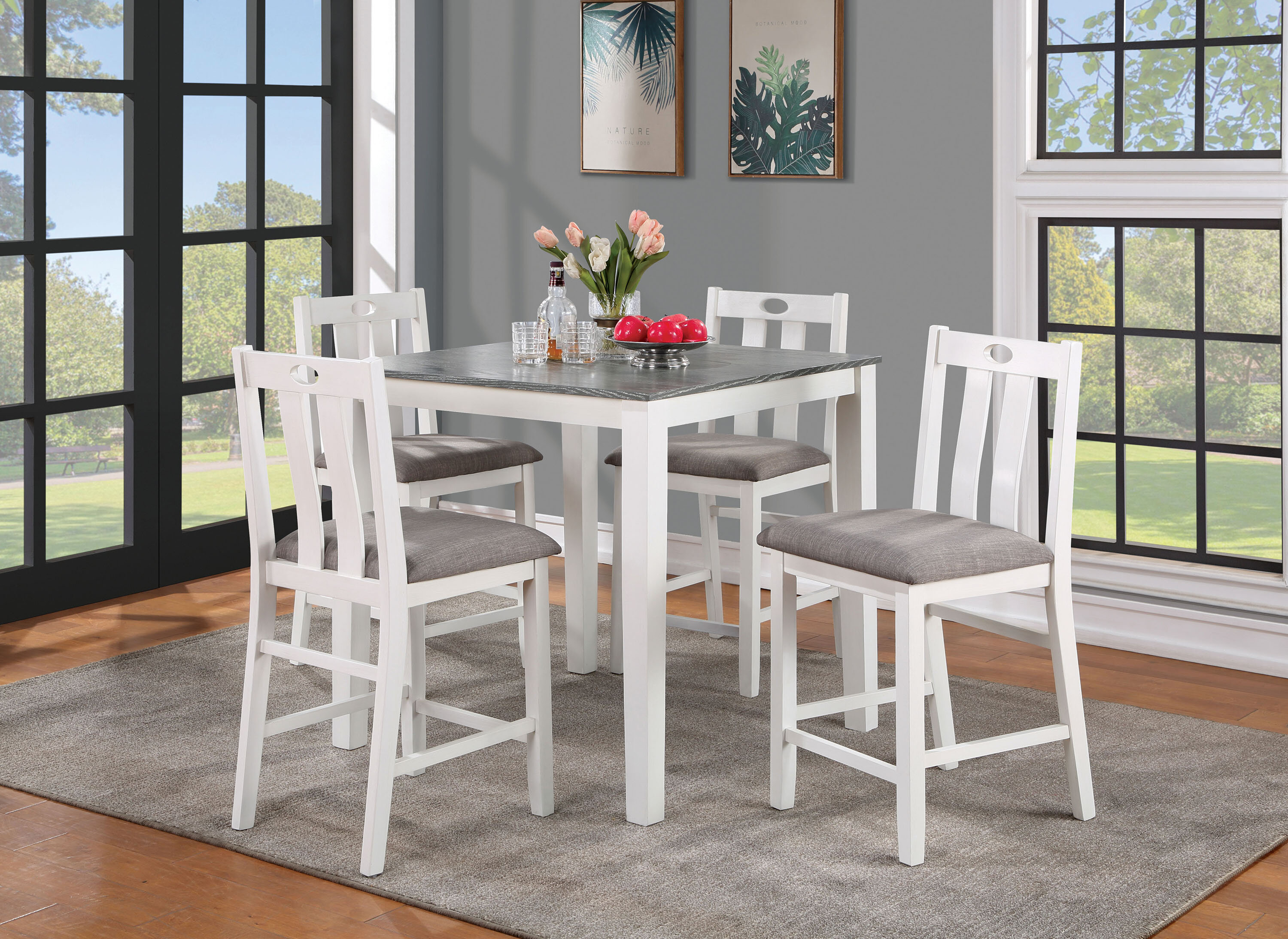 eastep 5 piece counter height breakfast nook dining set