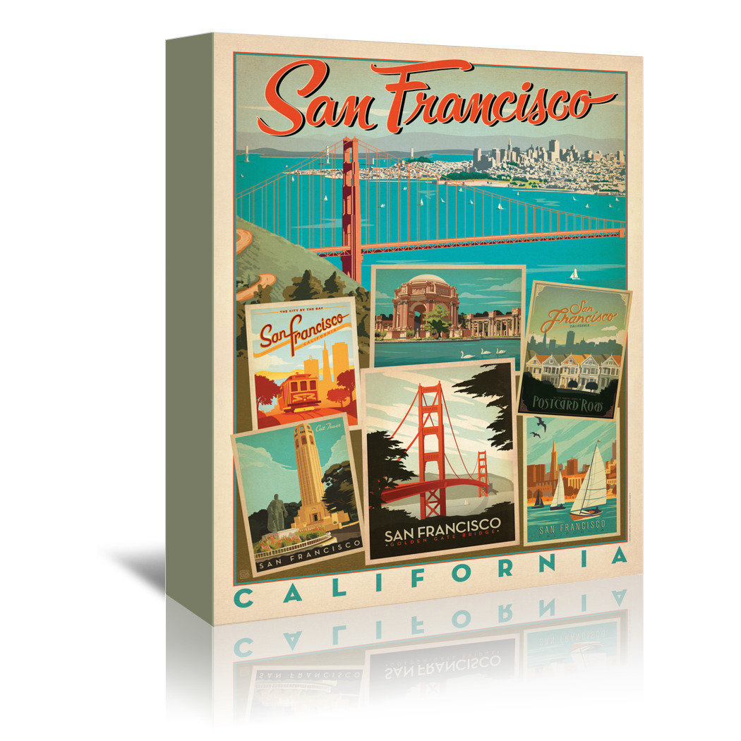 East Urban Home San Francisco Multi Print Vintage Advertisement On Wrapped Canvas Wayfair