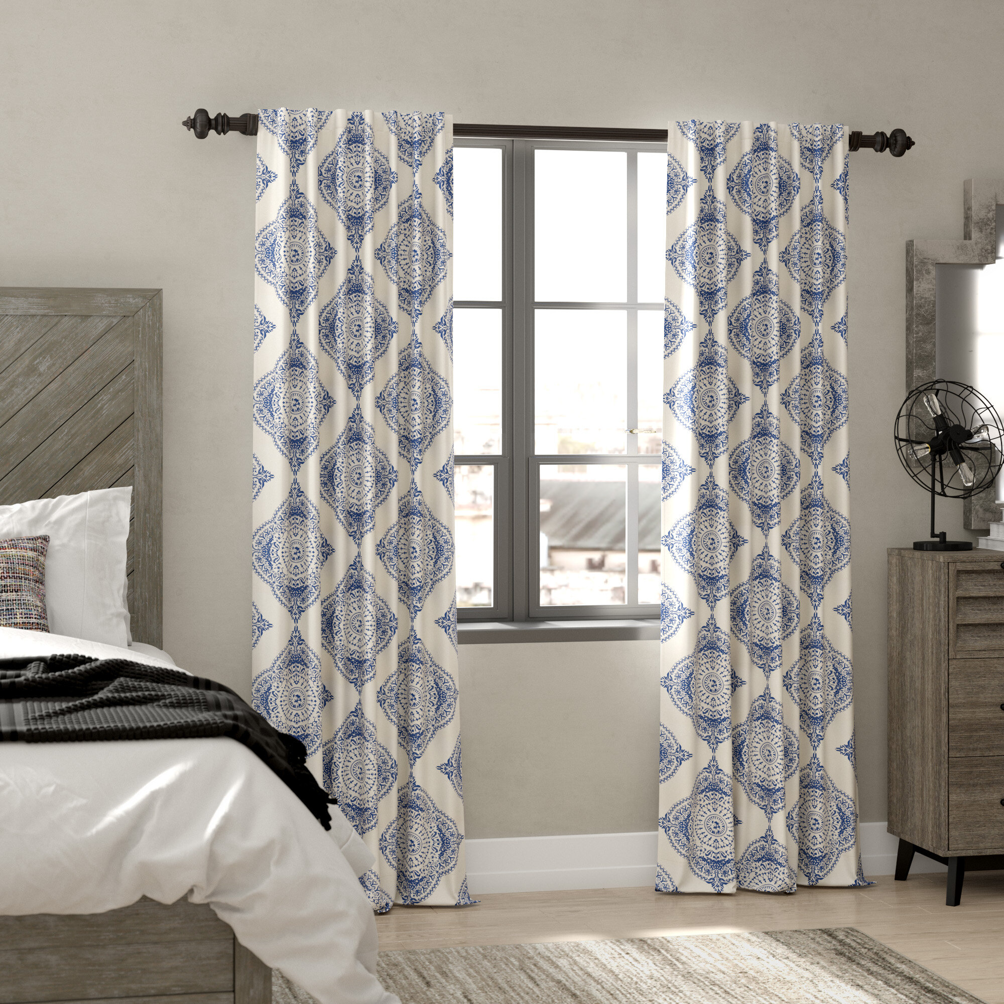 Bungalow Rose Klyszejko Geometric Room Darkening Rod Pocket Single Curtain  Panel & Reviews | Wayfair