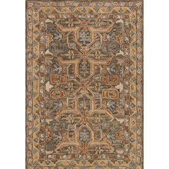 Alcott Hill Laney Sunset Hand Hooked Wool Blue Beige Area Rug Reviews Wayfair
