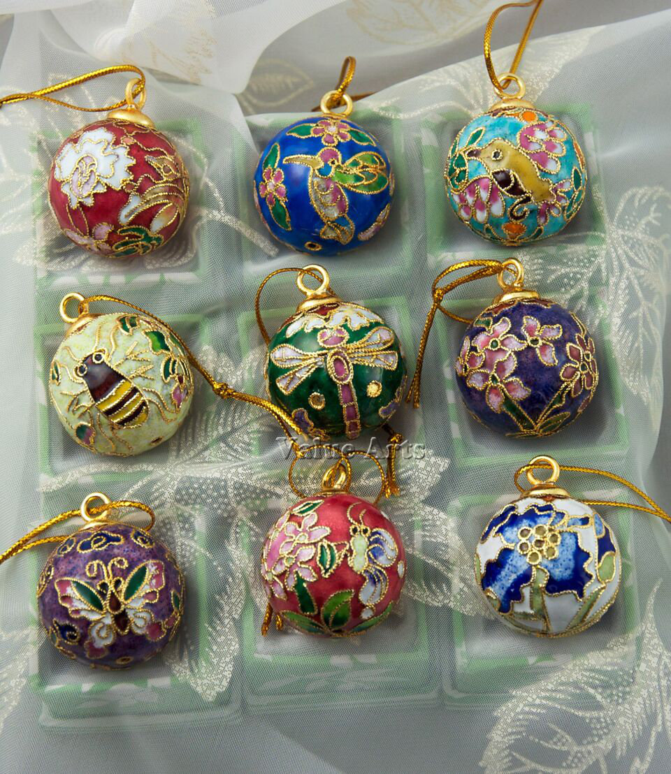 12 Piece Cloisonne Enamel Ball Ornament Set Wayfair