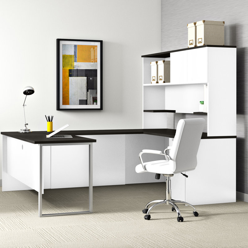 Upper Square Kadian Contemporary Reversible U Shape Executive Desk With Hutch Reviews Wayfair