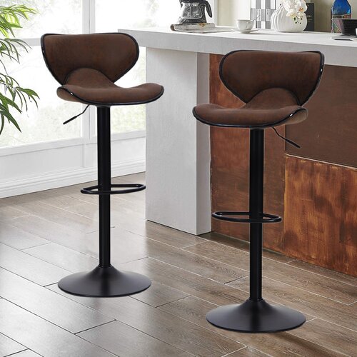 17 Stories Royst Swivel Adjustable Height Bar Stool & Reviews | Wayfair