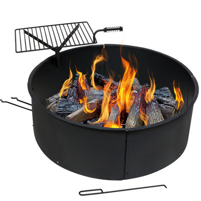 Freeport Park Adella Steel Wood Burning Fire Ring Reviews Wayfair
