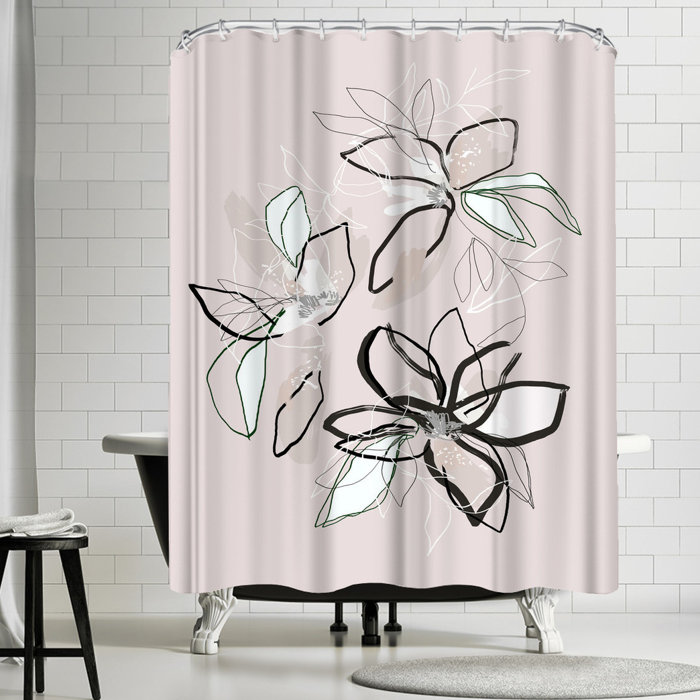 East Urban Home Hope Bainbridge Winter Scribbles Shower Curtain