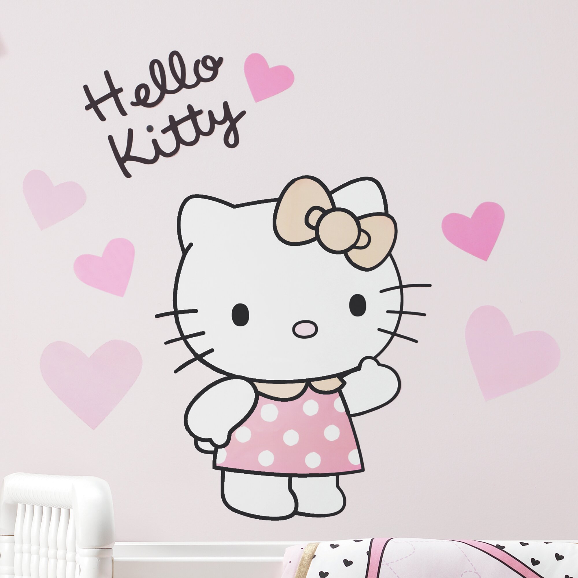 Bedtime Originals Hello Kitty Luv Pink//Gold Hearts Wall Decals Lambs /& Ivy 242048
