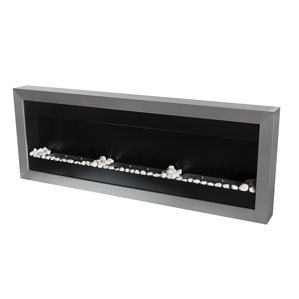 Square XL II Stainless Steel Ventless Wall Mounted Ethanol Fireplace by Bio-Blaze