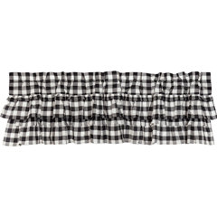 Black and White Racing Check Curtain Valance