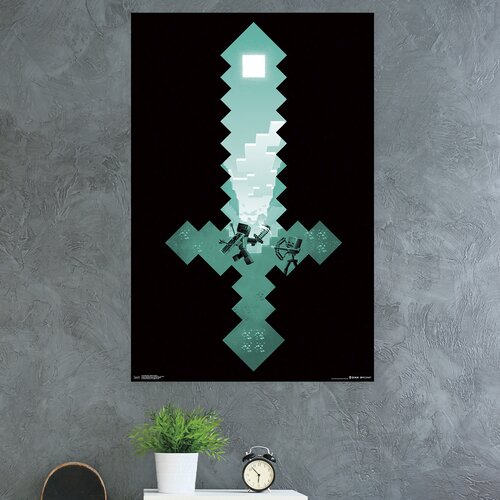 Trends International Minecraft Diamond Sword Paper Print Wayfair