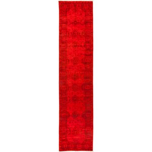 One-of-a-Kind Vibrance Hand-Knotted Red Area Rug