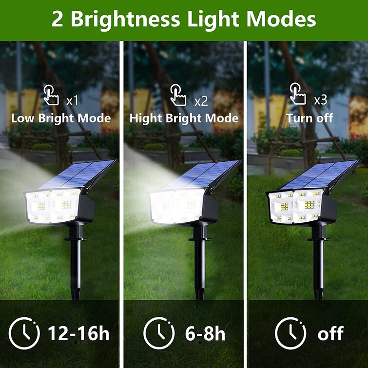 2 Pack Solar Power 50 LED Spotlight Landscape Outdoor Garden Pathway Spot Light