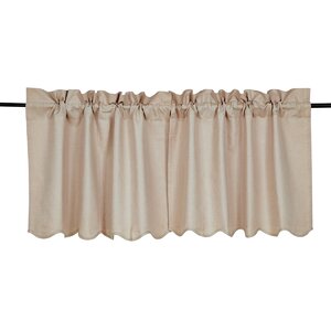 Boucher Solid Natural Scalloped Tier Curtain (Set of 2)