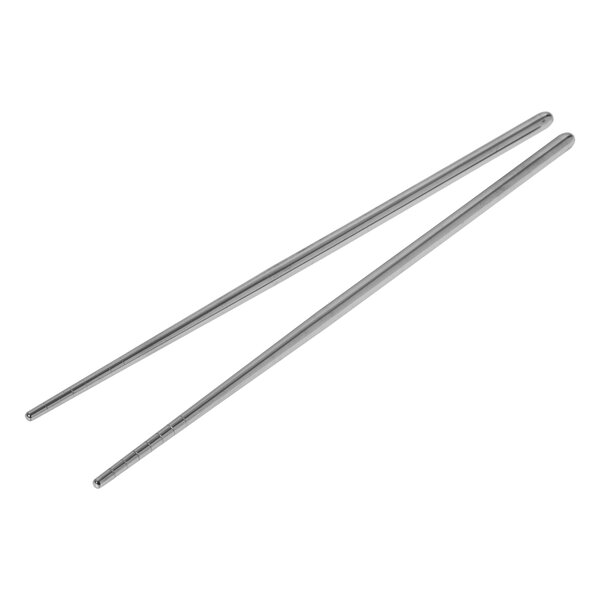 1 Pair Reusable White Vine Pattern Chopsticks Stainless Steel Food Chop Sticks