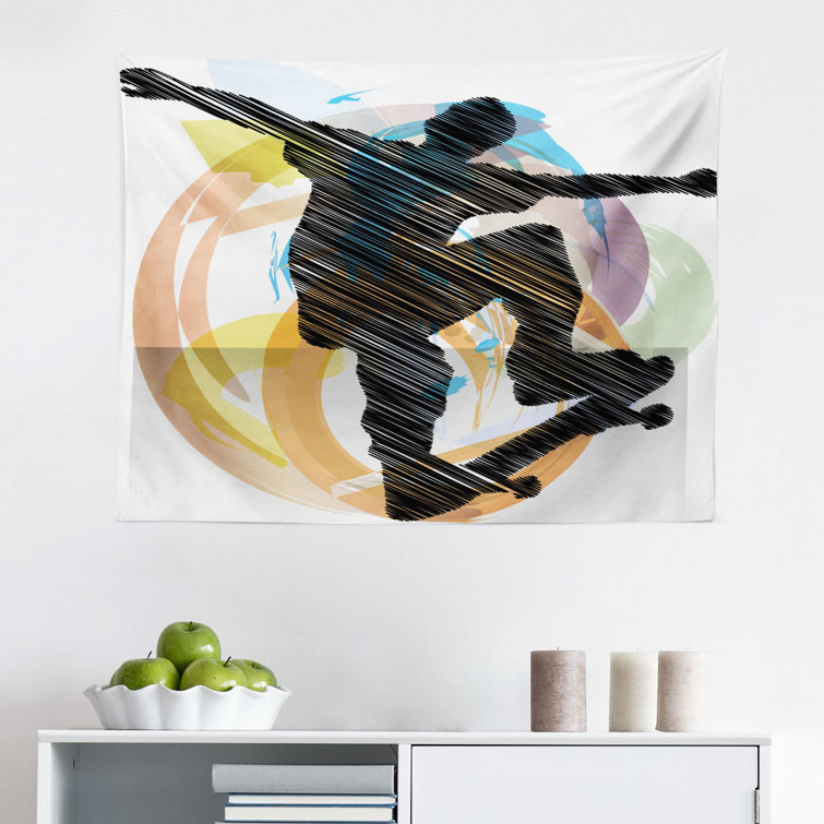 East Urban Home Ambesonne Teen Room Tapestry Abstract Grunge Sketch Art Of A Skater Young Boy Exotic Sports Graphic Fabric Wall Hanging Decor For Bedroom Living Room Dorm 45 X 30 Multicolor Wayfair
