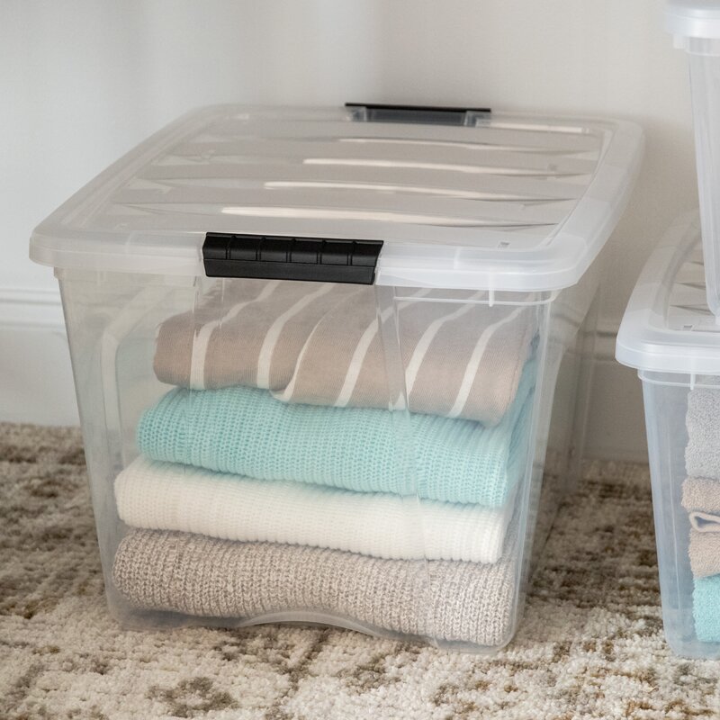 Iris Stack & Pull Plastic Storage Tote & Reviews 