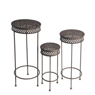 Fleur De Lis Living Plant Stands Tables You Ll Love Wayfair Charity Round Iron 3 Piece Nesting Plant Stand Set