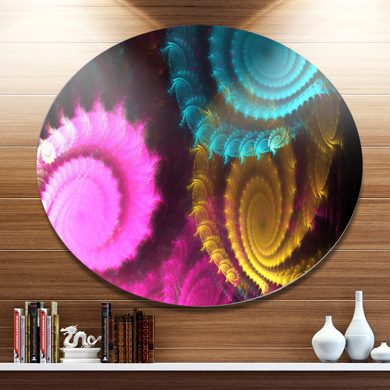 Color Swirl Fractal Abstract Background Graphic Art Print On Metal