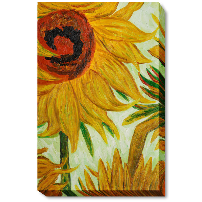 Wildon Home Sunflowers Detail By Vincent Van Gogh Wrapped