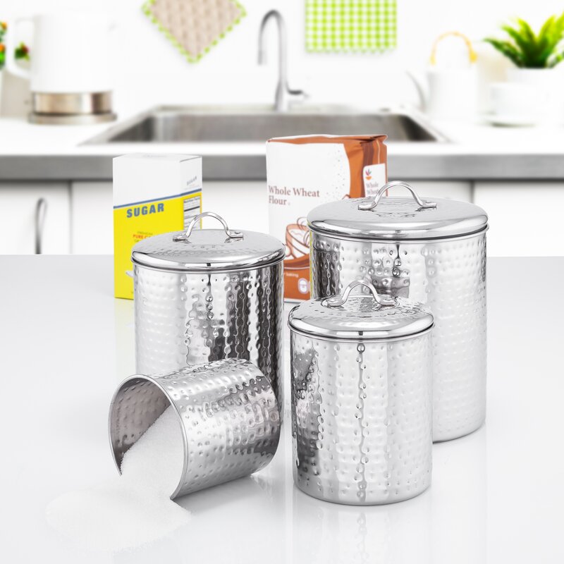 Old Dutch Hammered 4 Piece Kitchen Canister Set & Reviews ...