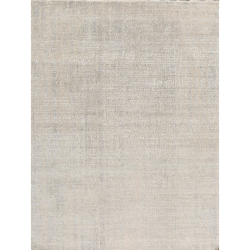 Bokara Rug Co Inc Aurora Abstract Hand Knotted Wool Ivory Blue Area Rug Wayfair