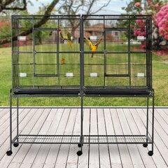 Black Parrotlet Finch Canary Travel Bird Cage Durable & Environmentally Friendly Bird Cage， 37 Roof Top Large Metal Bird Cage Parrot Cockatiel Conure Parakeet Budgie Lovebird Finch Pet Bird Cage 