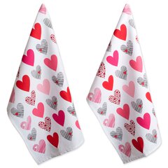 Kitchen Towel Raccoon & Hearts Valentine 2 Piece Set ~ I Love You