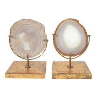 Decorative Objects Joss Main Navasota Natural Decorative Agate Décor On Stand