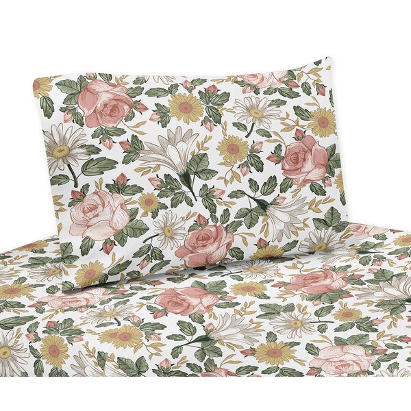 full floral sheet vintage bedding Vintage full flat sheet poly cotton sheet white floral sheet country floral sheet floral flat sheet