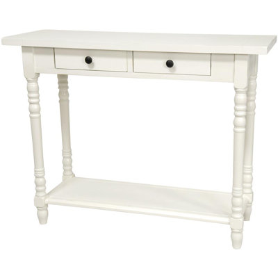 Foyer Console Table With 2 Drawers Oriental Furniture Color White